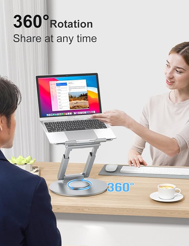 Tounee Állítható Laptop Állvány 360° Forgatható Ezüst 10-17 Colos Notebookhoz