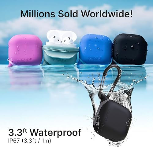 Miniatura 8 de Catalyst Funda impermeable para AirPods 4  Funda de protección contra caídas para Apple AirPods de 4 generación con mosquetón, funda de silicona de
