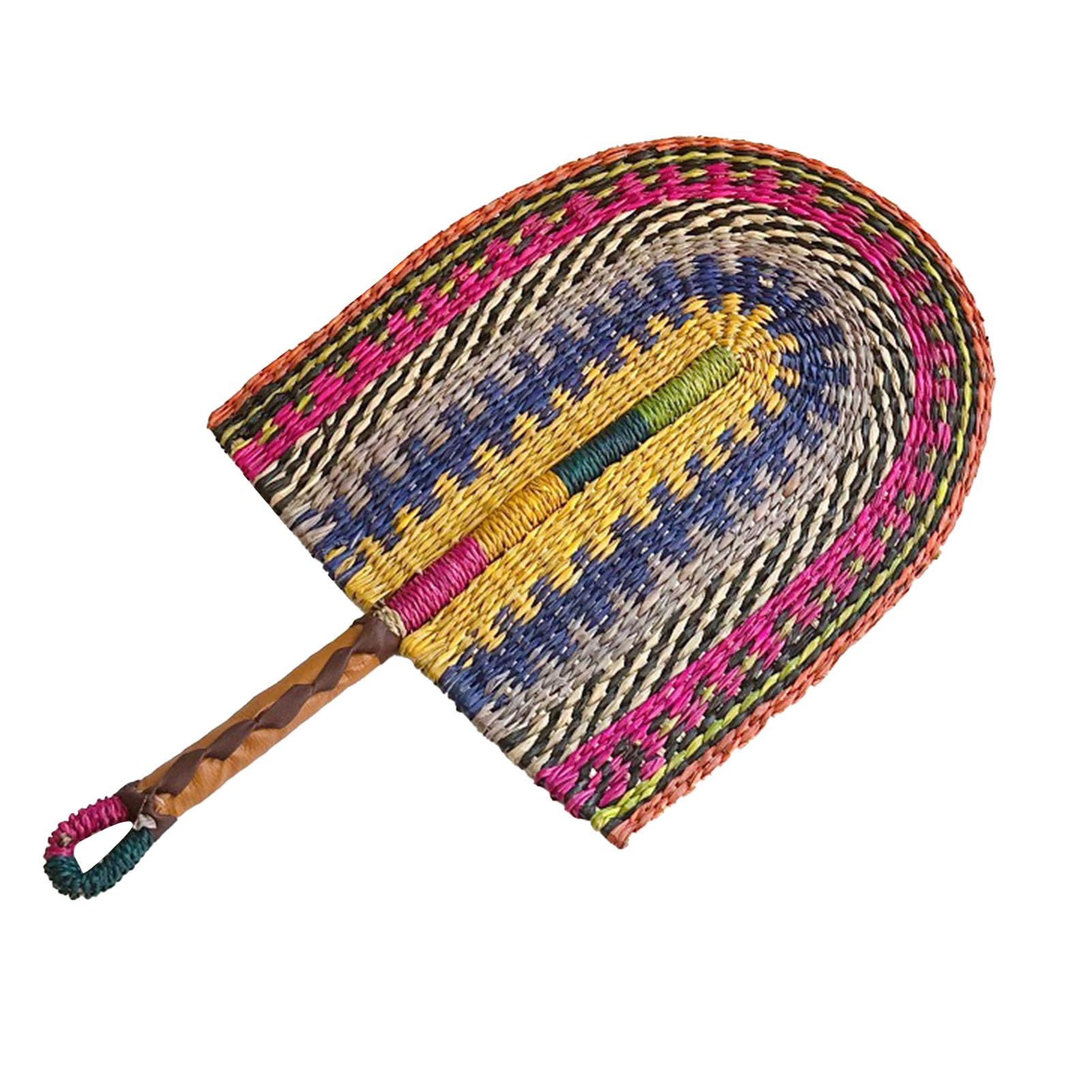 BYYLECL Handcraft Straw Fan,Handheld Chinese Style Straw Weaving Fan, Wedding Hanging Wall Decorations for Home Bedroom Decor Large Size