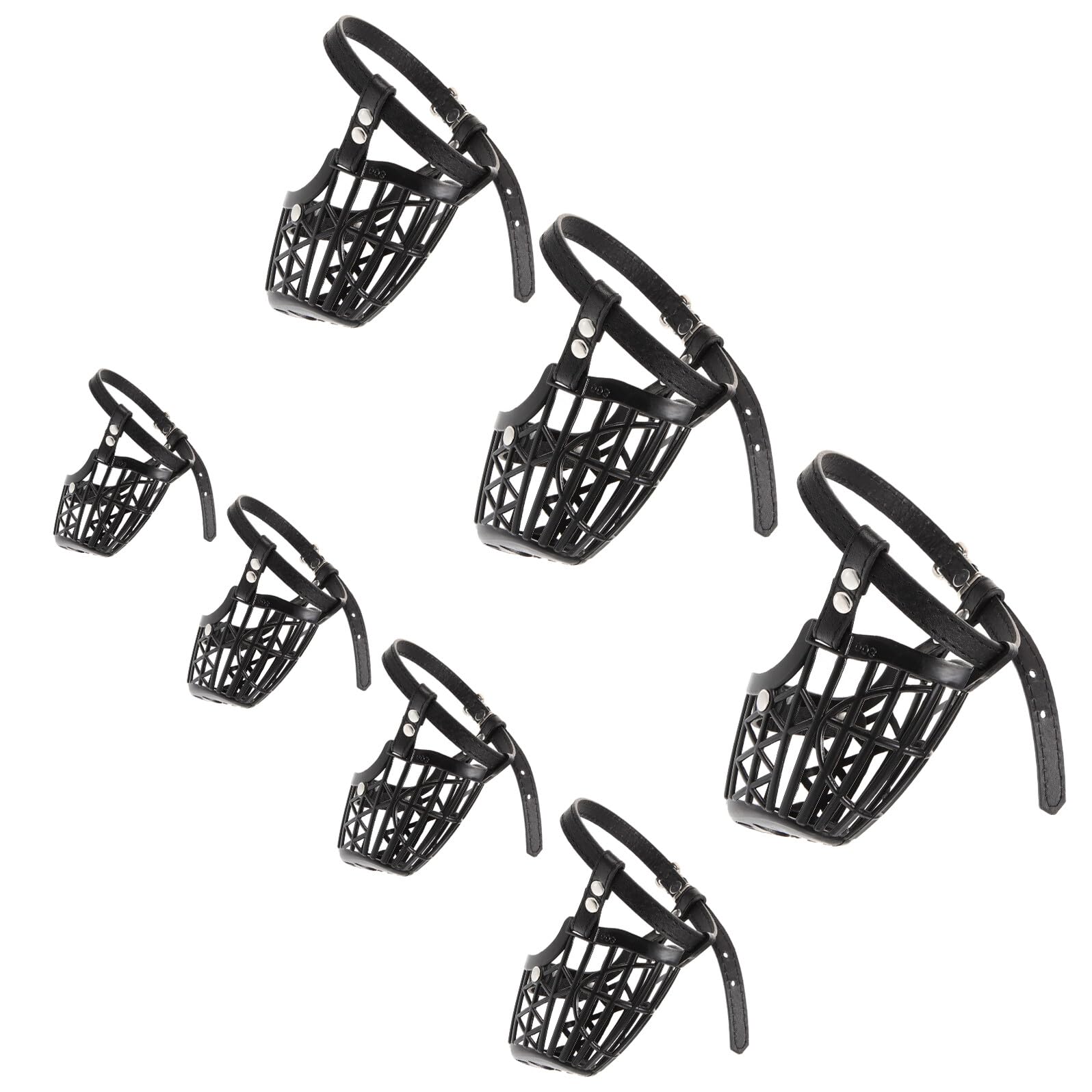 Museruola per Cani Grande in Plastica con Design a Cestello e Cinturino in Pelle Pu Regolabile, Antizona, Antiabbaio e Antiveleno per Animali Domestici