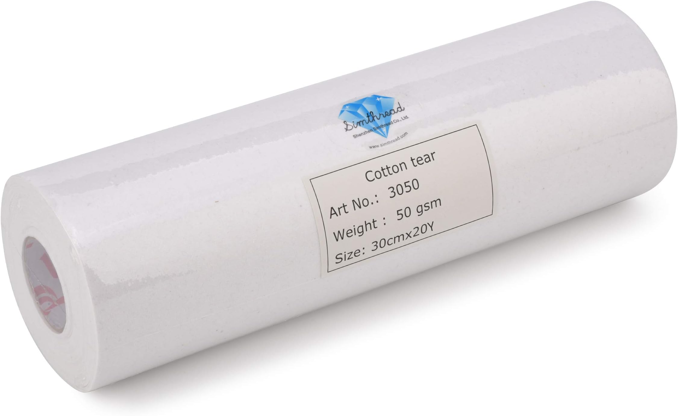 Simthread Tear Away Embroidery Stabilizer Backing - 1.8 Ounces Medium Weight 12" x 20M/Roll (21.8Y) for Machine Embroidery