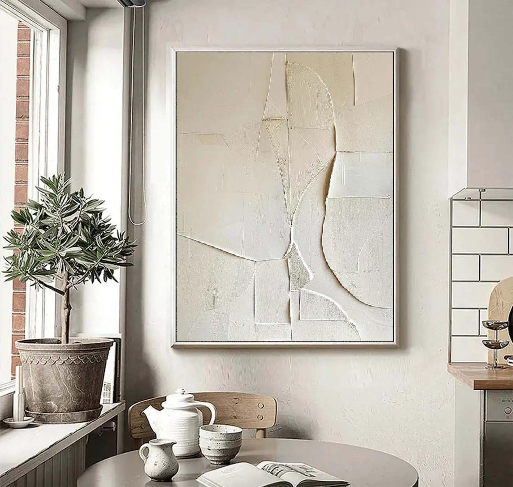 18meng Art Bilder Abstrakt 200x100 cm 1 Teilig Modern Minimalistische Textur Leinwandbilder Bild auf Leinwand Wandbild Kunstdruck Wanddeko Wohnzimmer Wanddekoration Pictures No Framed
