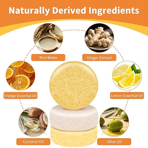 Miniatura 3 de Barras de champú y acondicionador de agua de arroz para el crecimiento del cabello, barra de champú de jengibre para evitar la pérdida de cabello,