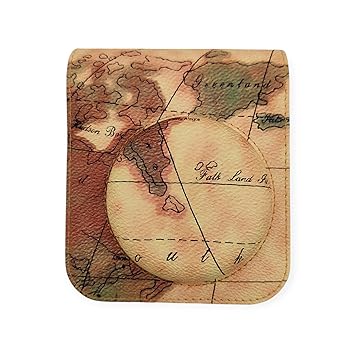 ZIKKON PU Leather Protective Camera Case Pouch Compatible with Instant Mini 12 Instant Camera Carrying Bag with Adjustable Shoulder Strap- Random World Map