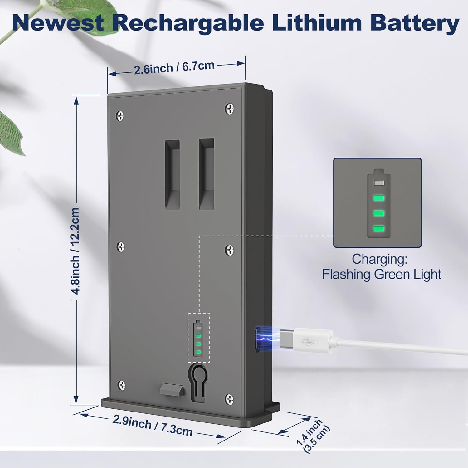 2-Pack Rechargeable Reveal Lipo Lithium Battery Pack for Trail Camera Reveal X Gen 3.0, 2.0, X Pro 3.0, Pro, X Ultra 3.0, SK, XB, X - Upgraded LED Meter & Solar Charging