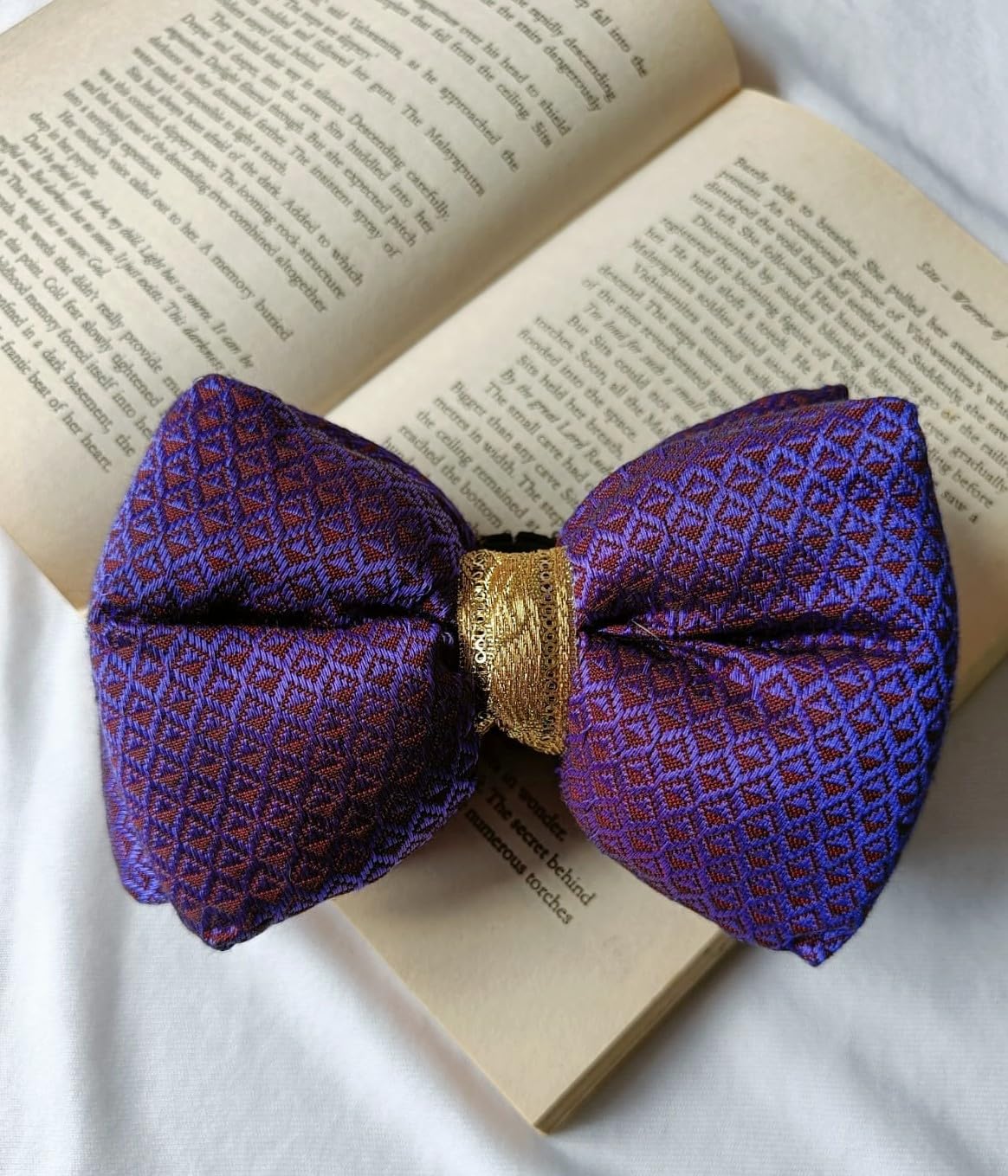 Unleashed India Khun Bows. Traditional Khun Fabric for Festive Season, Weddings. Easy Clip On Ethnic Bow for All Dog Types and Cats. Violet Color (Extra Large) (B0CGQ5ZQT7) Amazon Price History, Amazon Price Tracker