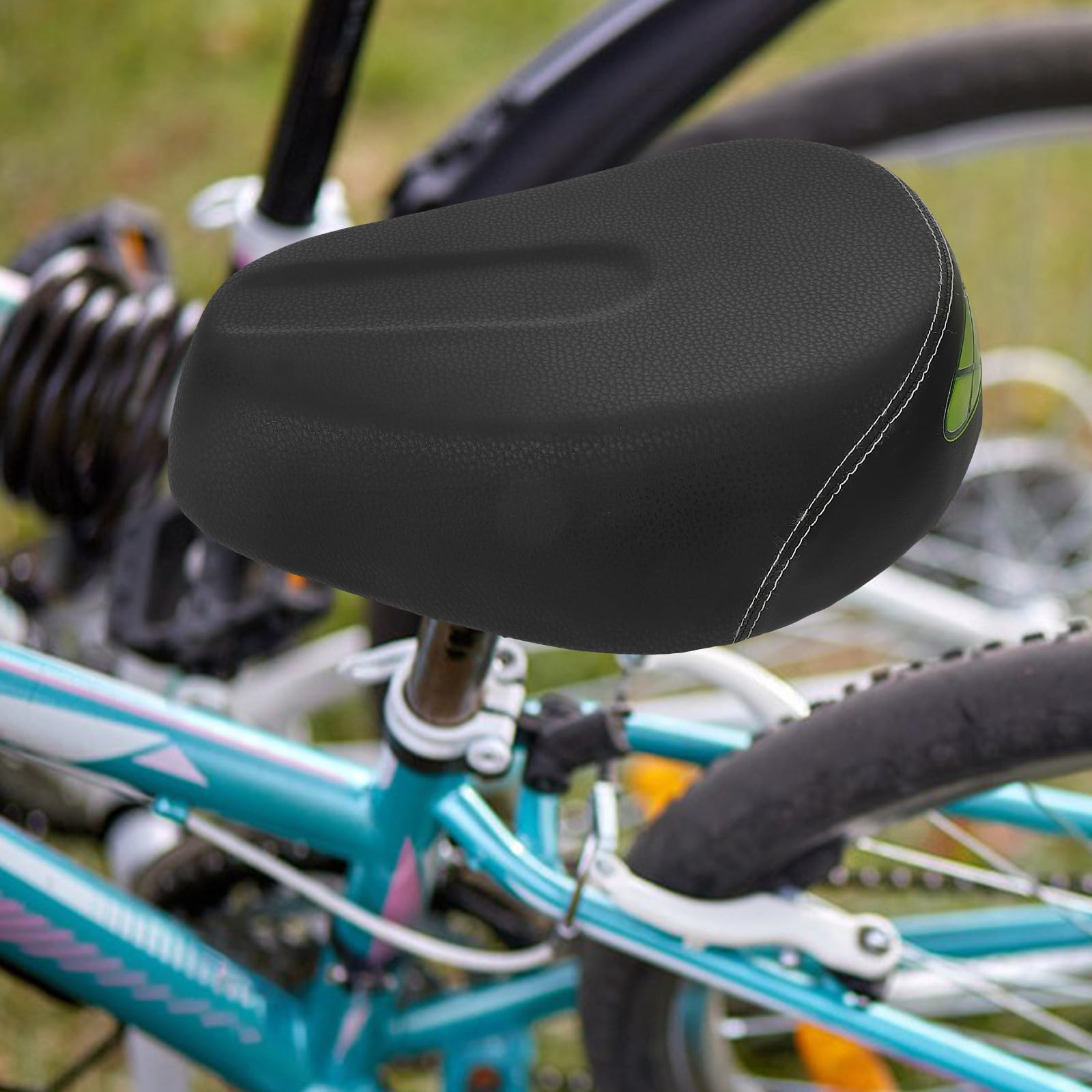 Sella per Bici Elettrica, Cuscino per Bicicletta Elettrica Nero in Spugna e Pelle Pu, Facile da Montare, per Lunghe Pedalate su E-bike