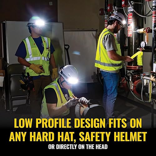 Miniatura 3 de Klein Tools 56308 Linterna frontal recargable con correa, 575 lúmenes, LED de haz ancho, modos de enfoque directo o todo encendido, para trabajo y