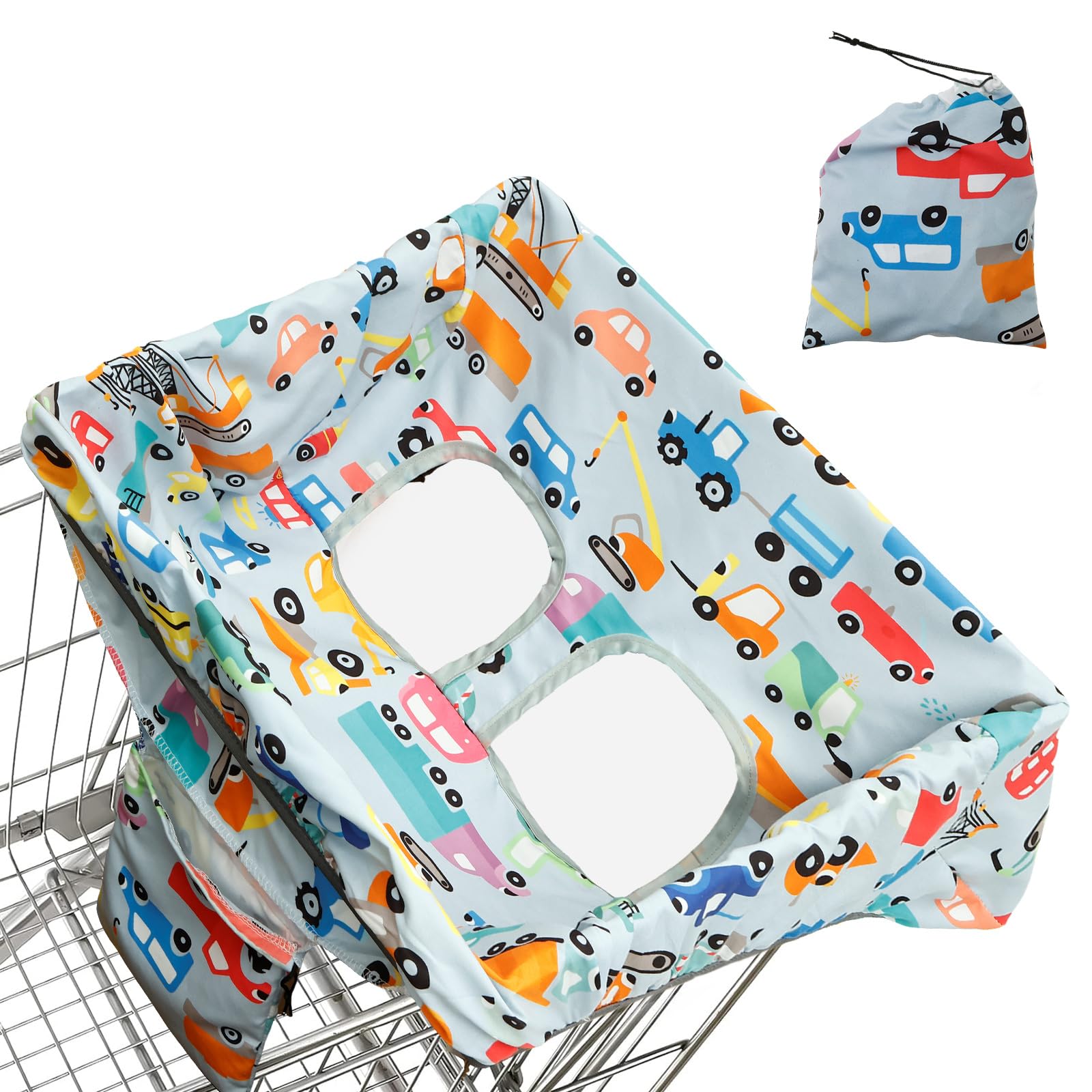 Shopping Cart Cover for Baby, Waterproof Carton Style Shopping Trolley Seat Cover with Carry Bag, Soft Comfortable Baby Safety Cart Cover for