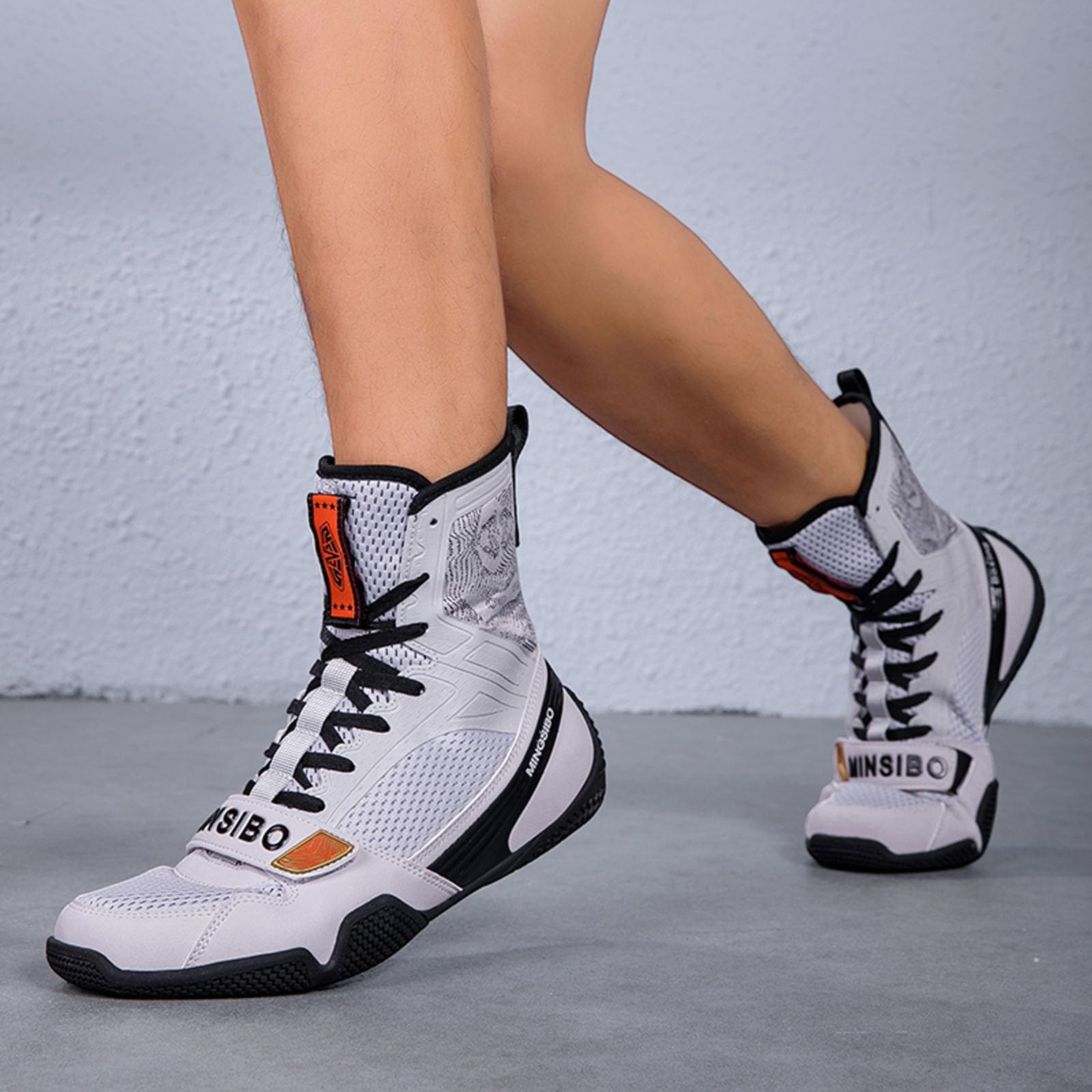 Zapatillas de Boxeo para Hombres y Mujeres, Transpirables, Lucha, Fitness, cómodas, Antideslizantes, para Culturismo y competiciones,Gris,40 EU