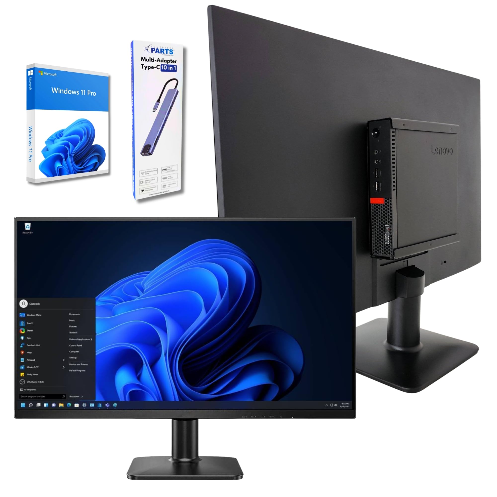 Estación de trabajo completa con monitor de 27 pulgadas Full HD Intel Core i5 hasta 3,10 GHz 16 GB RAM DDR4, SSD 256 GB, Windows 11 Pro, estación de acoplamiento 10 en 1, solución ideal para oficina