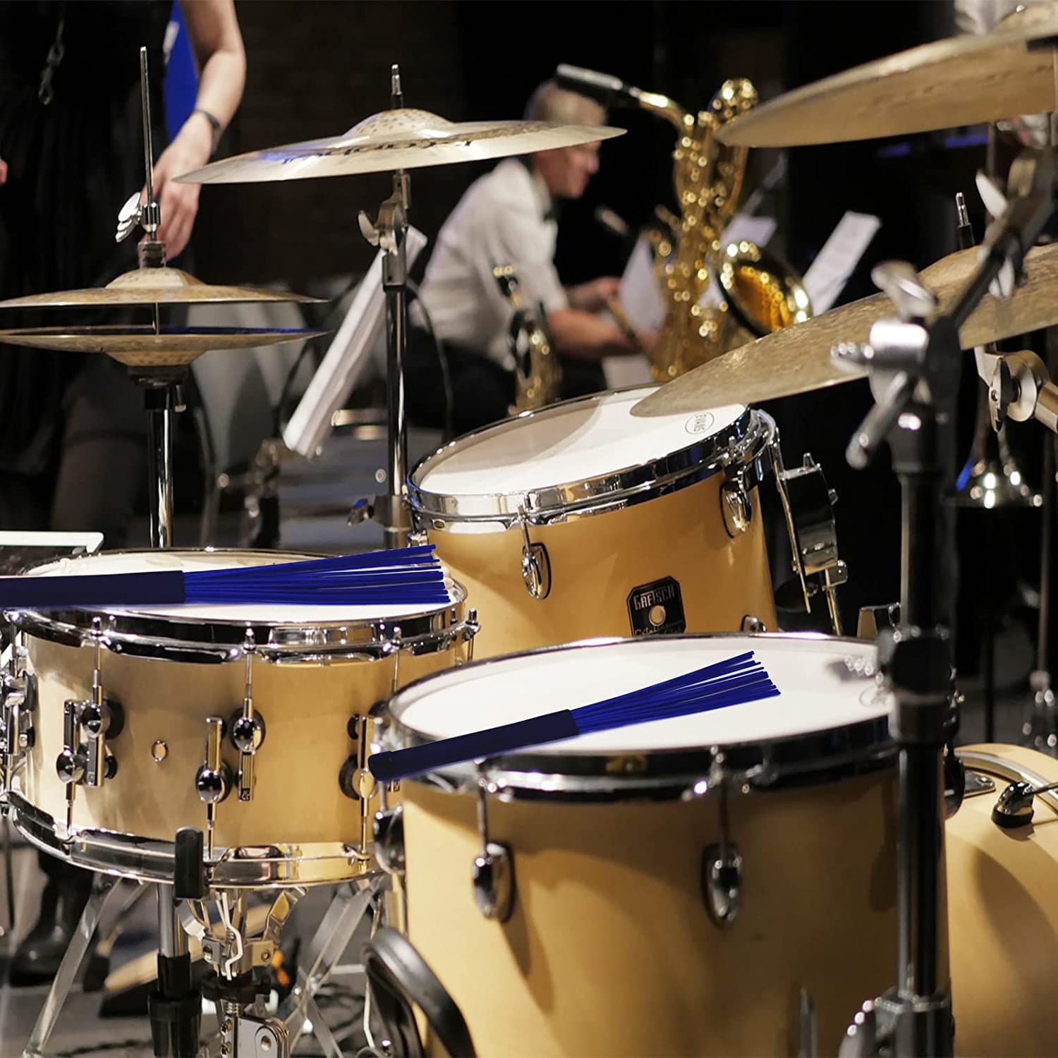 Amazon.com: TUOREN 2Pair Drum Brushes Set Jazz Nylon Brushes