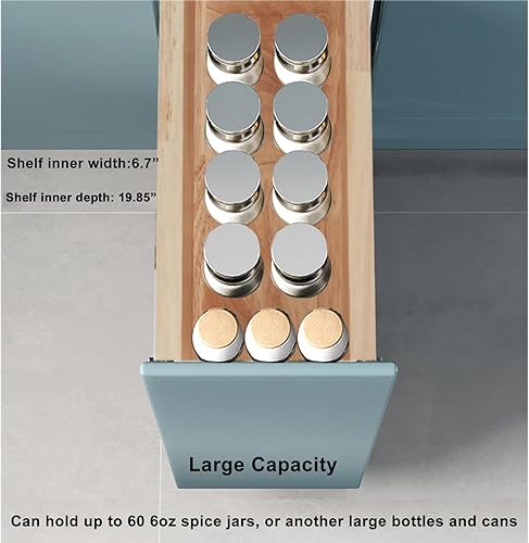 Miniatura 6 de DINDON Organizador de gabinete extraíble para especias, (8 pulgadas de ancho x 21.9 pulgadas de profundidad x 25.2 pulgadas de alto), organizador de