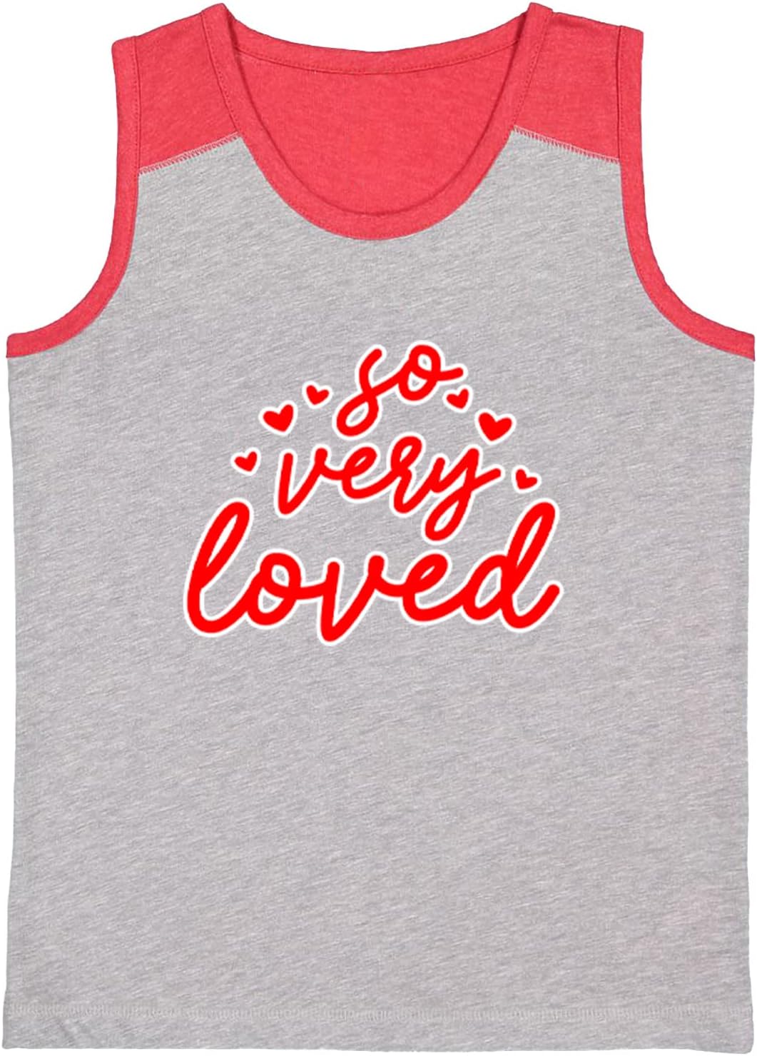So Very Loved - Love Heart Adore Youth Contrast Back Tank Top
