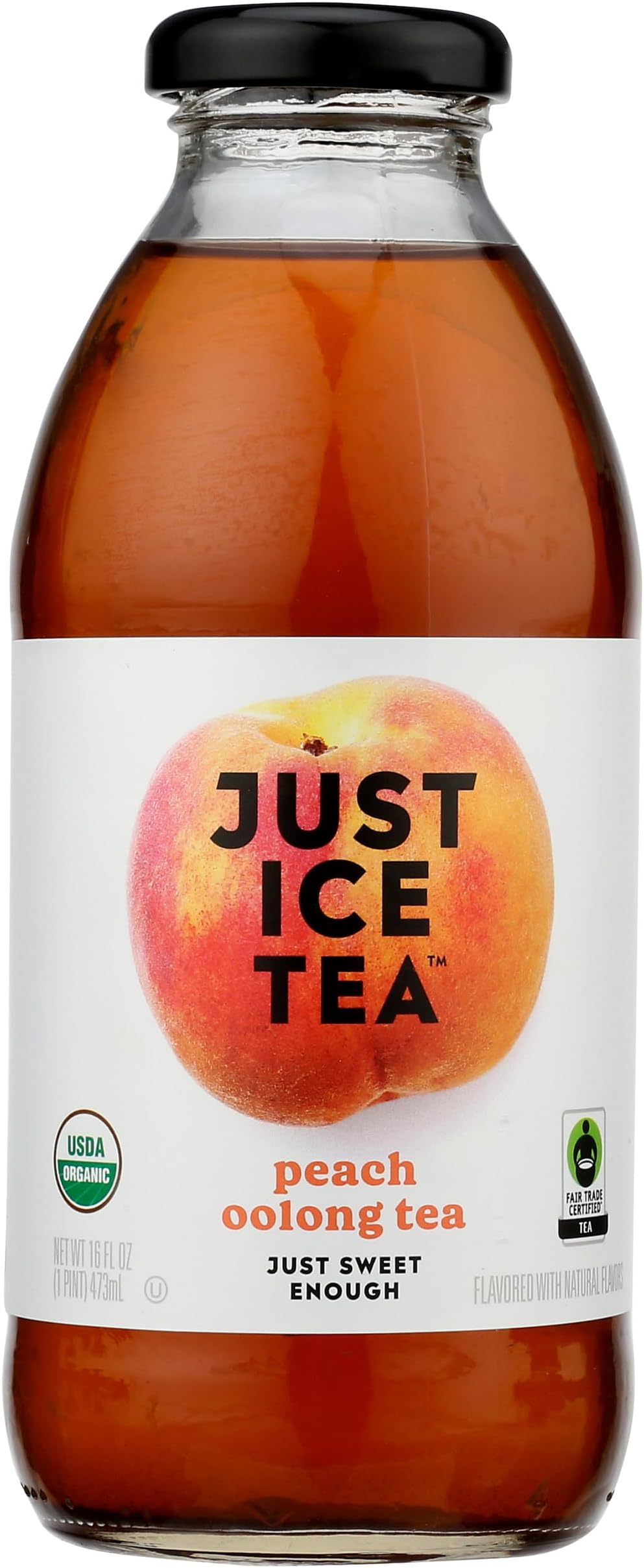 Eat the ChangeJust Ice Tea Organic Peach Oolong Tea, Kosher, 16 Fluid Ounces (Pack Of 12)