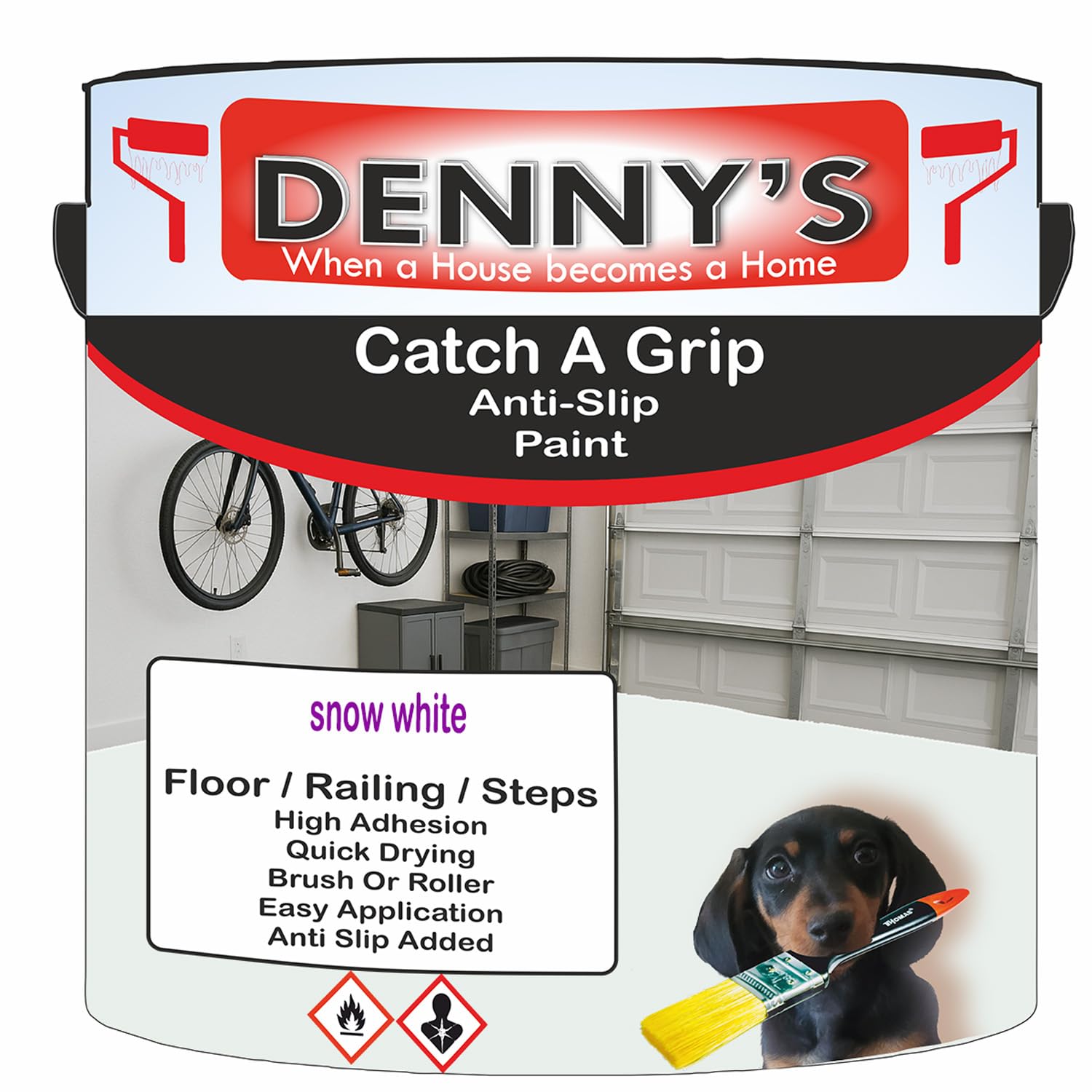 SCOOBYS PAINTS BACK IN THE MIX Catch A Grip Anti Slip Floor Paint – Non Slip Coating for Steps, Railings & Garages – 170 Colours, High Adhesion, Quick Dry, Multiple Sizes (snow white, 250ml Tin)