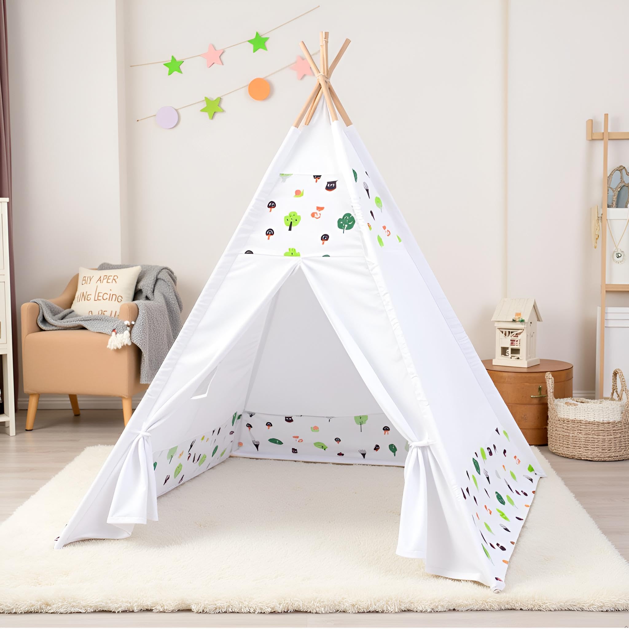 Tenda Teepee per bambini, tenda gioco, casa giochi, 43x43x55in