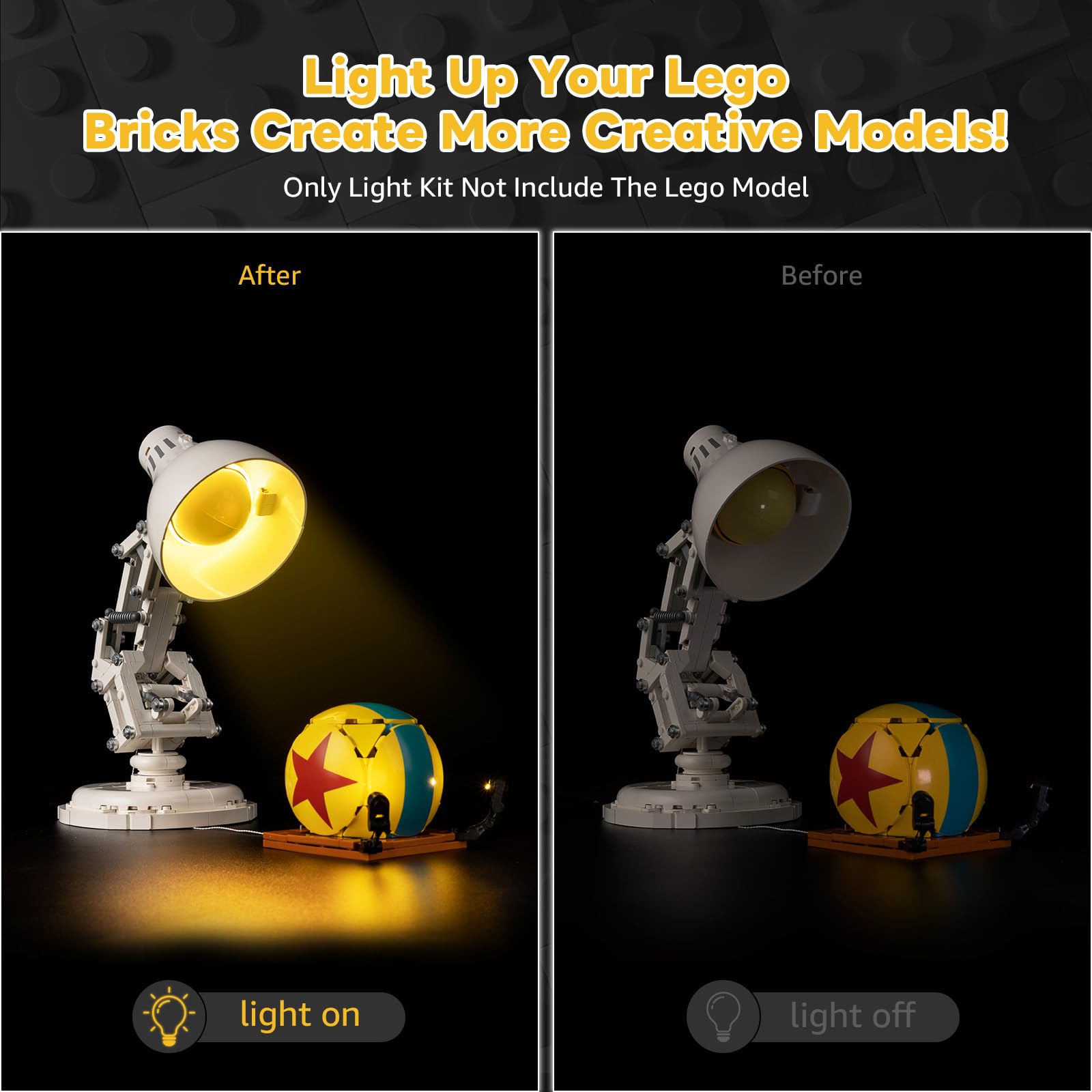 Kyglaring LED Lighting Kit Compatible with Lego Ideas Pixar Luxo Jr. Lamp 21357 Building Blocks - Image 3
