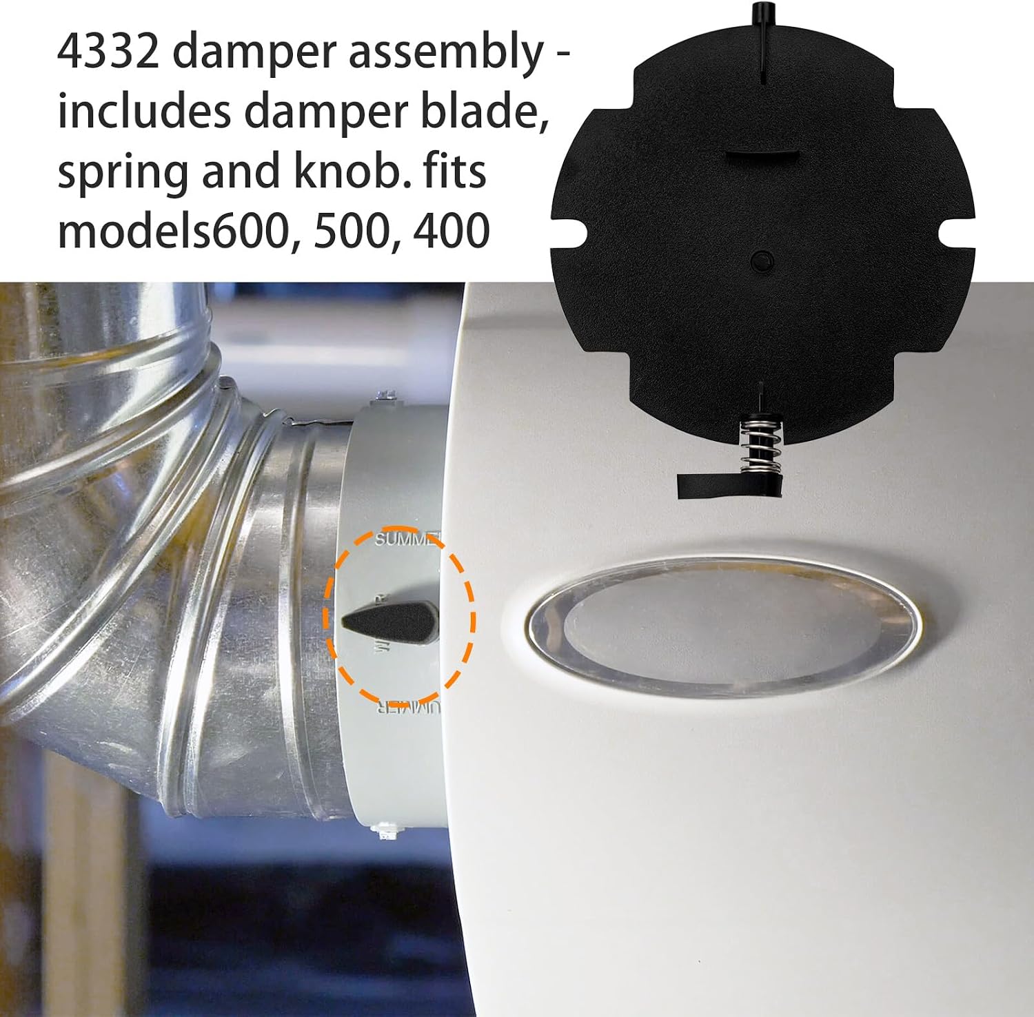 folosem 4332 Humidifier Damper Assembly Kit for Aprilaire Models 400, 500, 550, 550A, 558, 600 Humidifiers