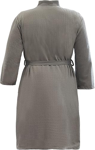 Miniatura 2 de Bata de baño tipo kimono ligera hasta la rodilla para hombre, bata de ducha para spa