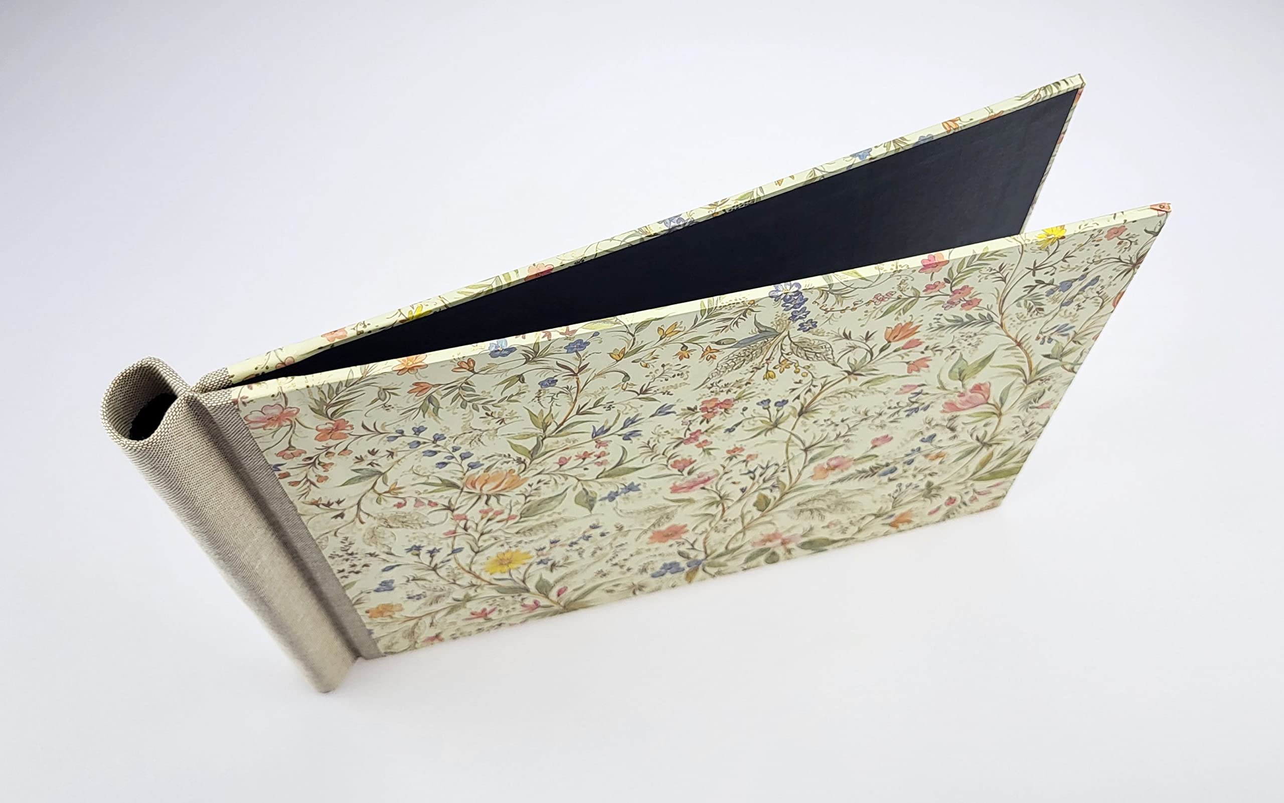 Klemmbinder Primavera Naturleinen, A4 QUER Multicolor mit Goldakzenten
