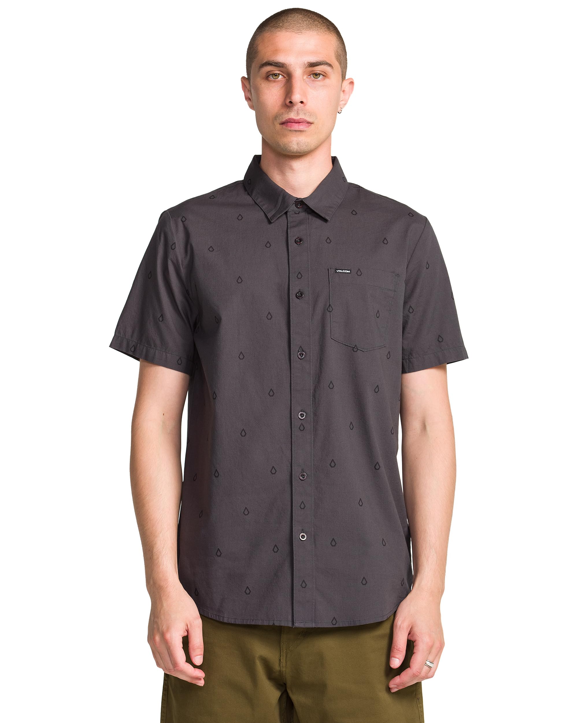 PaulJones Camicia Da Uomo Morbida In Raso Manica Corta Con Bottoni - Main Image