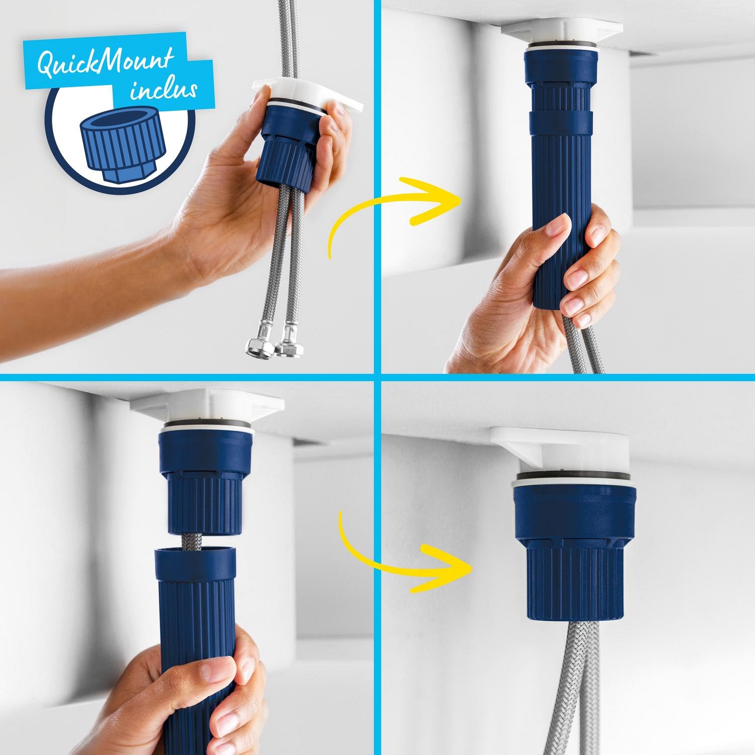 GROHE Start Robinet de Cuisine, Mitigeur Monocommande Evier, Douchette Extractible 2 jets (Jet Laminaire et Pluie), Installation Facile, Noir Mat, 303072431
