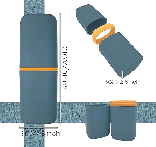 Vista 2 de Estuche de viaje para cepillos de dientes, contenedor de viaje portátil para cepillos de dientes, almacenamiento de pasta de dientes para escuela
