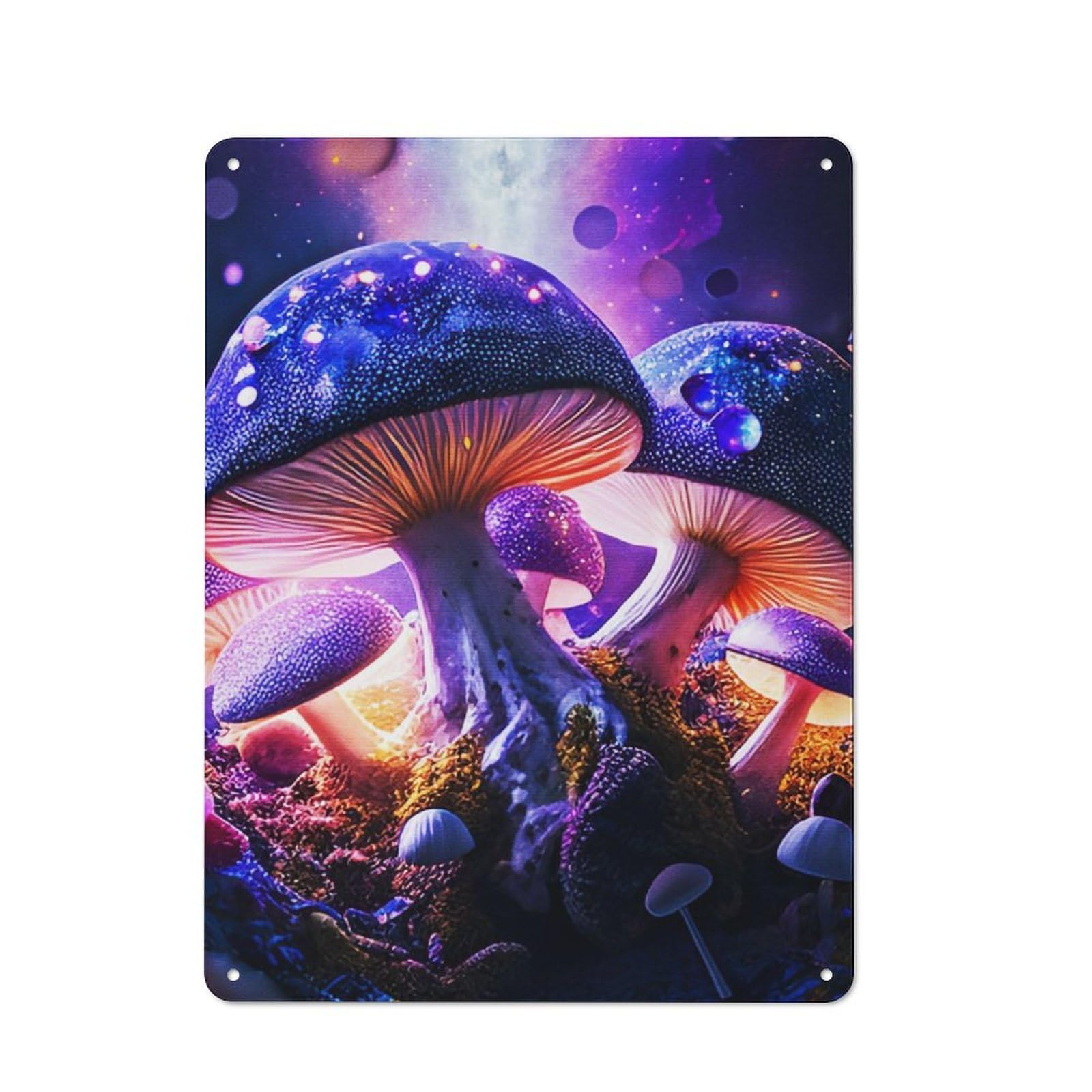 Junmoney Forest Mushroom Metal Plaque 40X30cm With For Hallway Wall, Retro Decor, For Wall Display Collectors