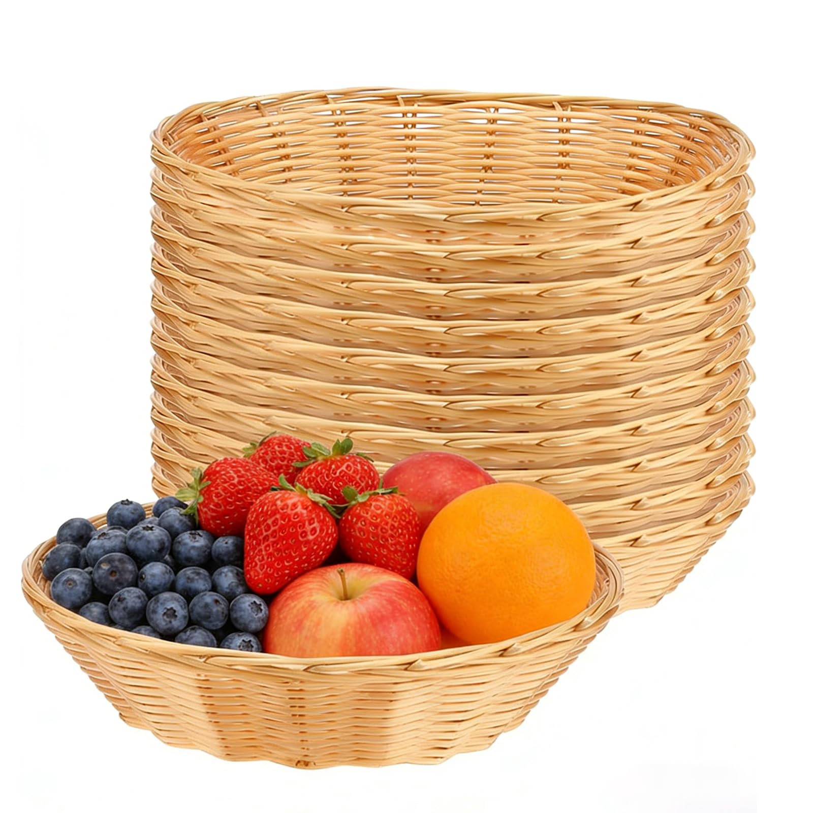Panier à pain tressé ovale lot de 15 pièces durables pour fruits et légumes