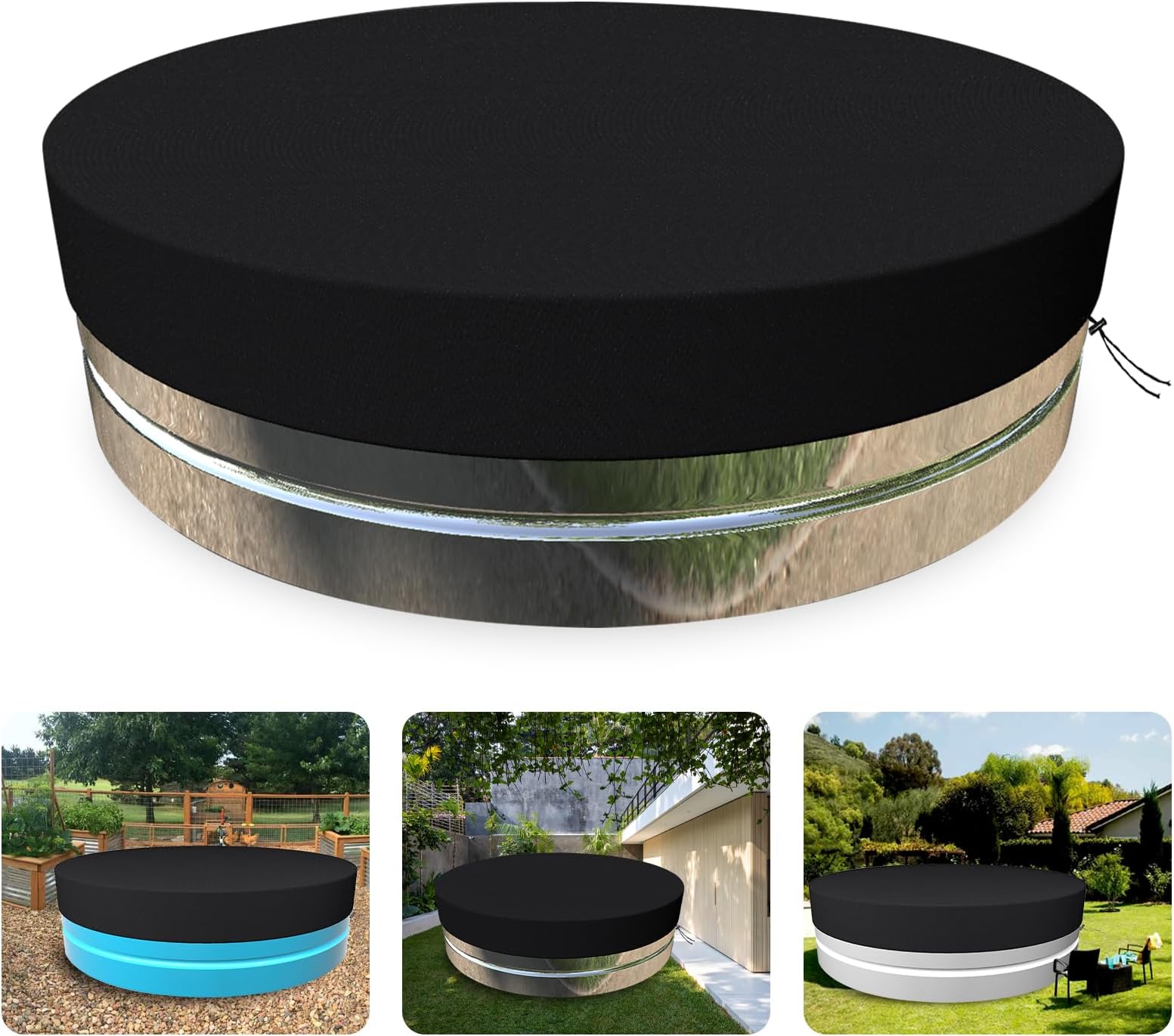 Amazon.com : 8ft Steel Round Stock Tank Cover 600D Oxford Cloth ...