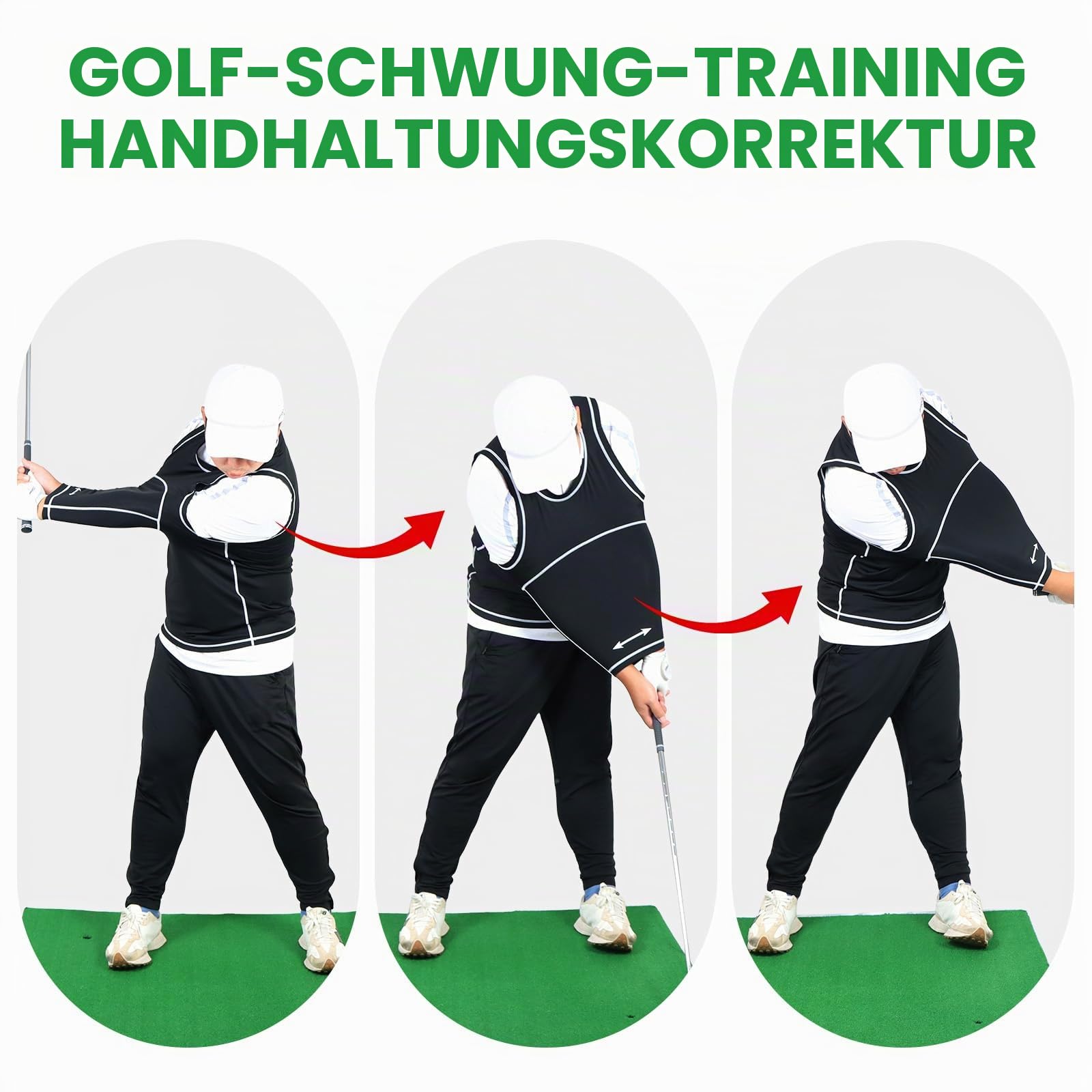Golf Swing Shirt Trainer,Easy Correct Training Swing Breathable, arm Swing Posture Corrector,Breathable Arm Posture Corrector Golfers, Golf Swing Training Aid Black