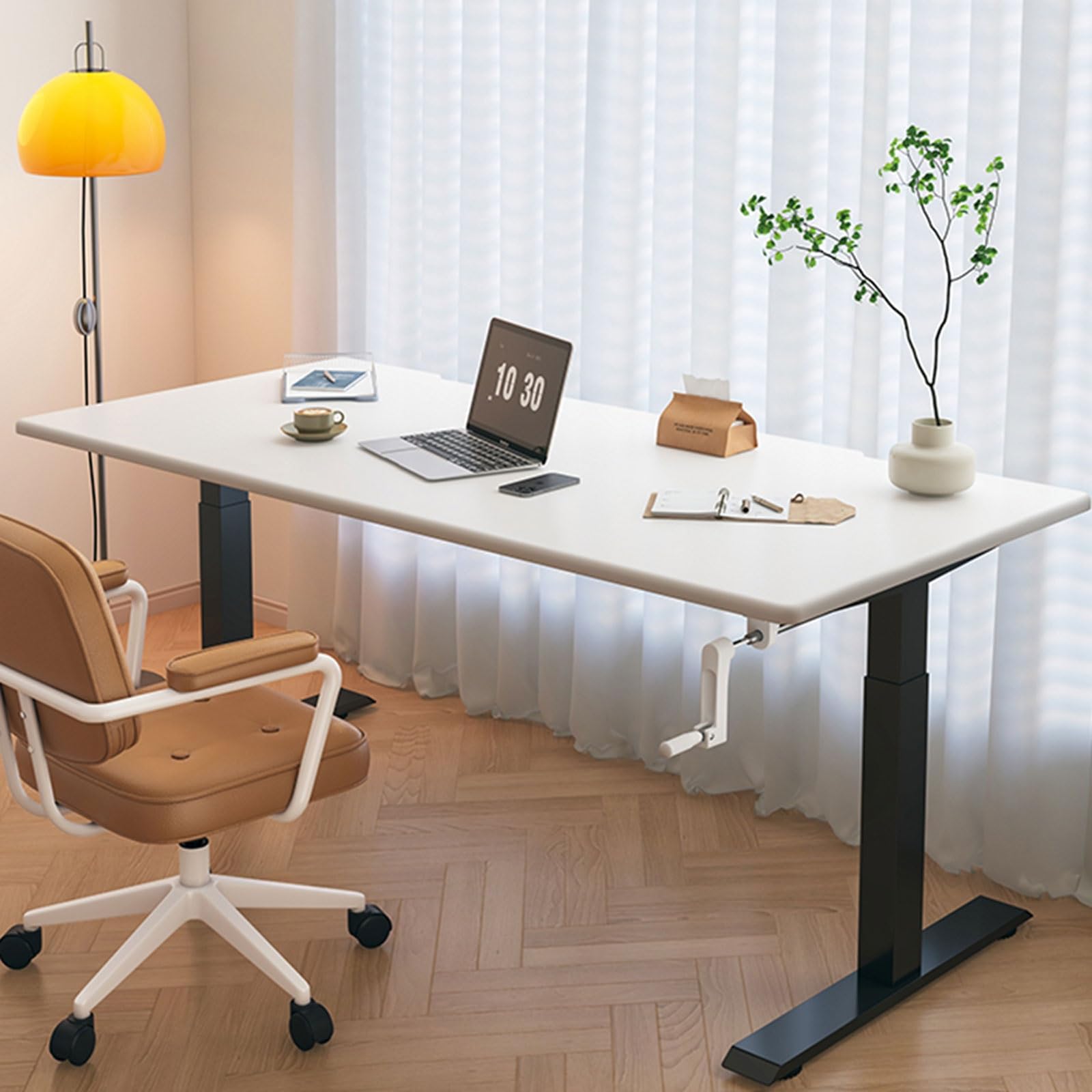 IUokLU Adjustable Standing Desk Ergonomic Sit Stand Computer Table Complete Desktop Ideal for Home Office Study Room Living Room 39.5" L x 23.6" W (B1 39.5)