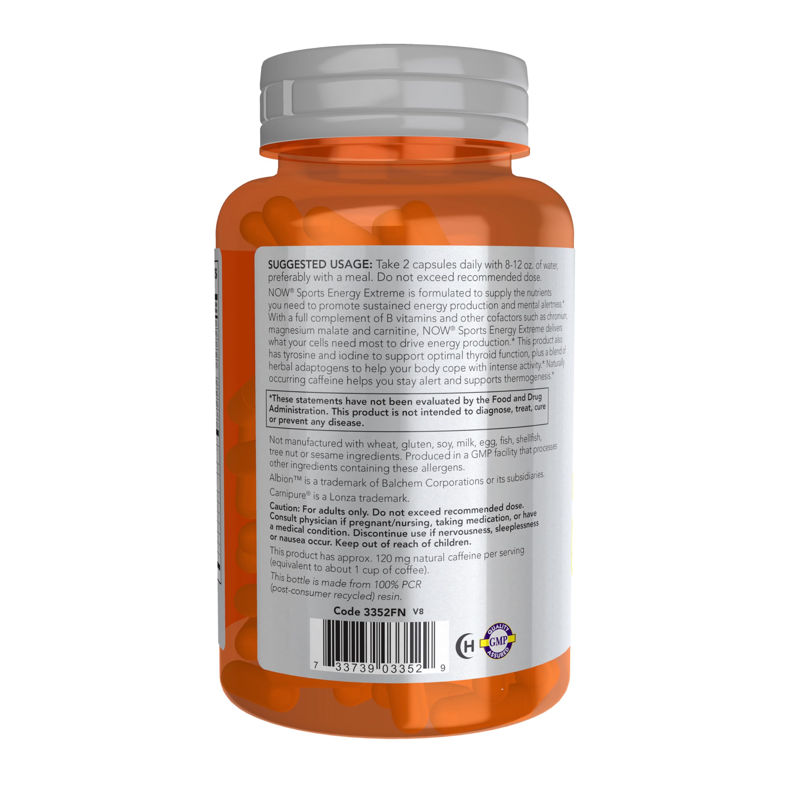 Now Sports, Energy Extreme, Natural Caffeine and B Vitamins, 90 Veg Caps — Amazon image 3