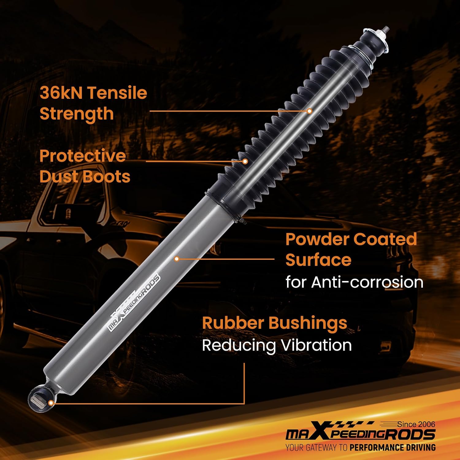 maXpeedingrods 6.5-8" Front Shocks for Chevy Silverado/GMC Sierra 1500 1999-2006 2WD, G1 Upgraded Version