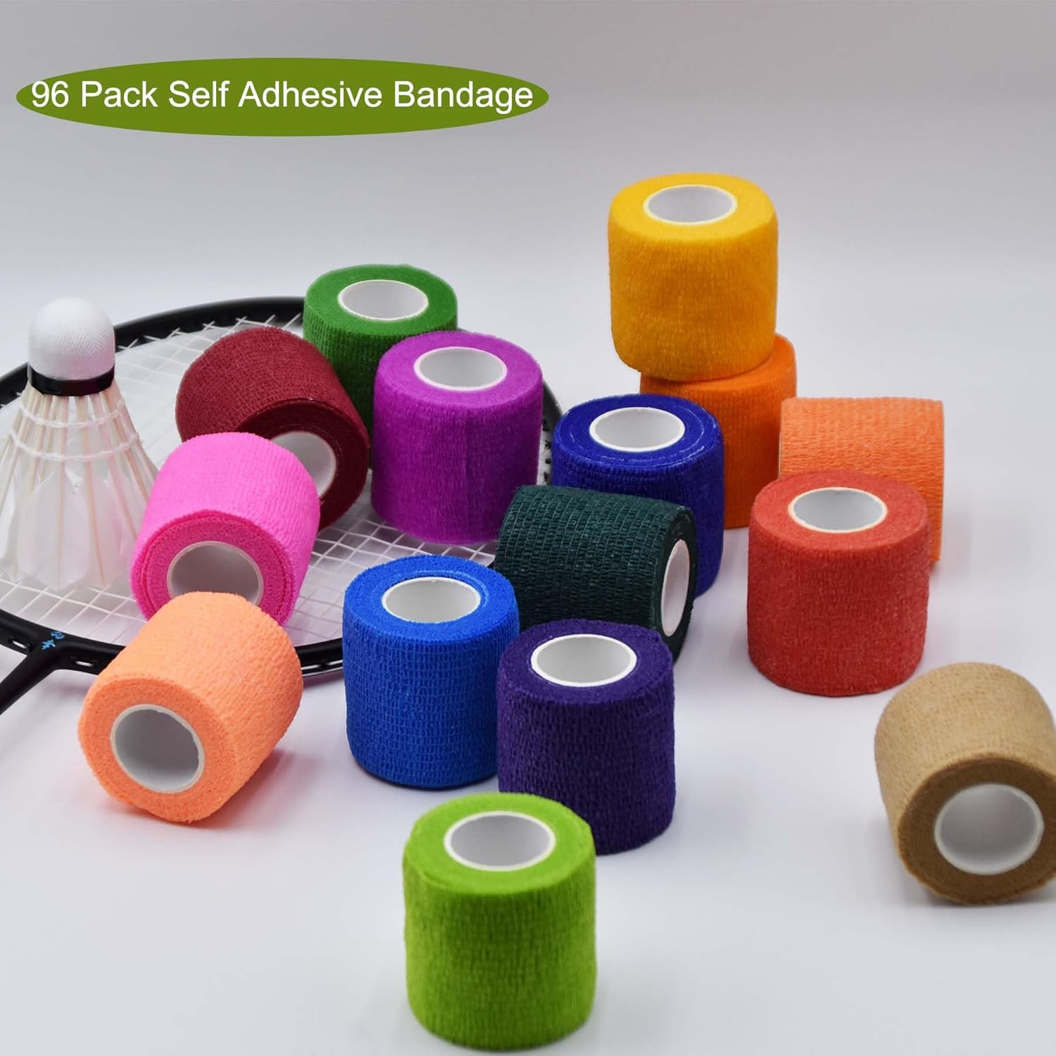 120 Rolls Self Adhesive Bandage Wrap Bulk Breathable Athletic Tape Adhesive Wrap Roll for Sports Wrist Ankle, 2 Inch x 5 Yard (Multi Colors) - Image 4