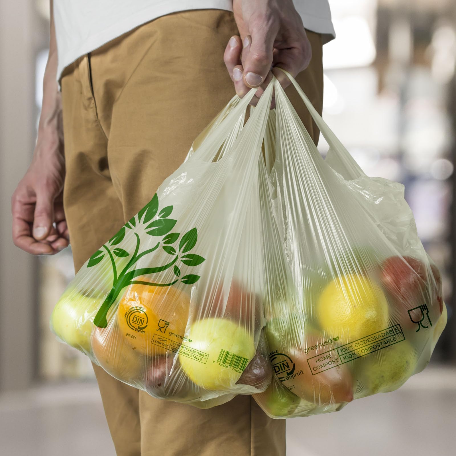 Monouso | 100 sacchetti di plastica, Be Eco, borsa T-shirt, Home Compost,  biodegradabili, resistenti, traslochi, supermercato, 35 x 50 cm G70 :  Amazon.it: Fai da te