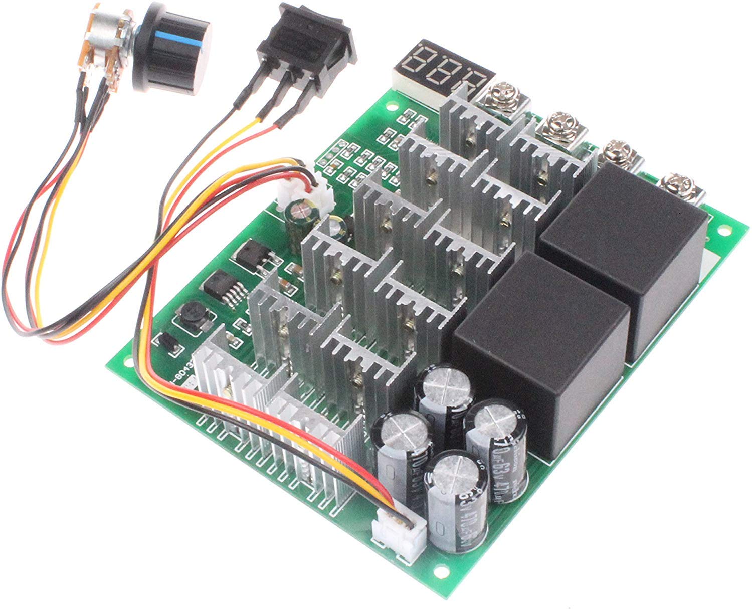 RUIZHI PWM Motor Speed Controller 60A DC 10V-55V 12V 24V 36V 48V Digital Display 100A Max Brush DC Motor Controller - Third gear Forward Reverse Stop