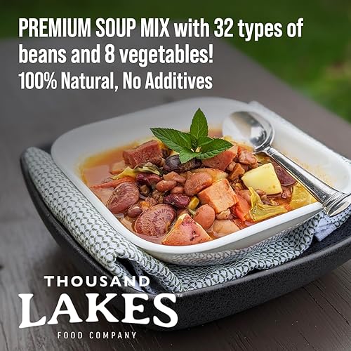 Miniatura 5 de Thousand Lakes Mezcla de sopa seca de 32 frijoles y 8 verduras, a granel, 5 libras, baja en sodio, sin grasa, alta fibra, más de 100 porciones,