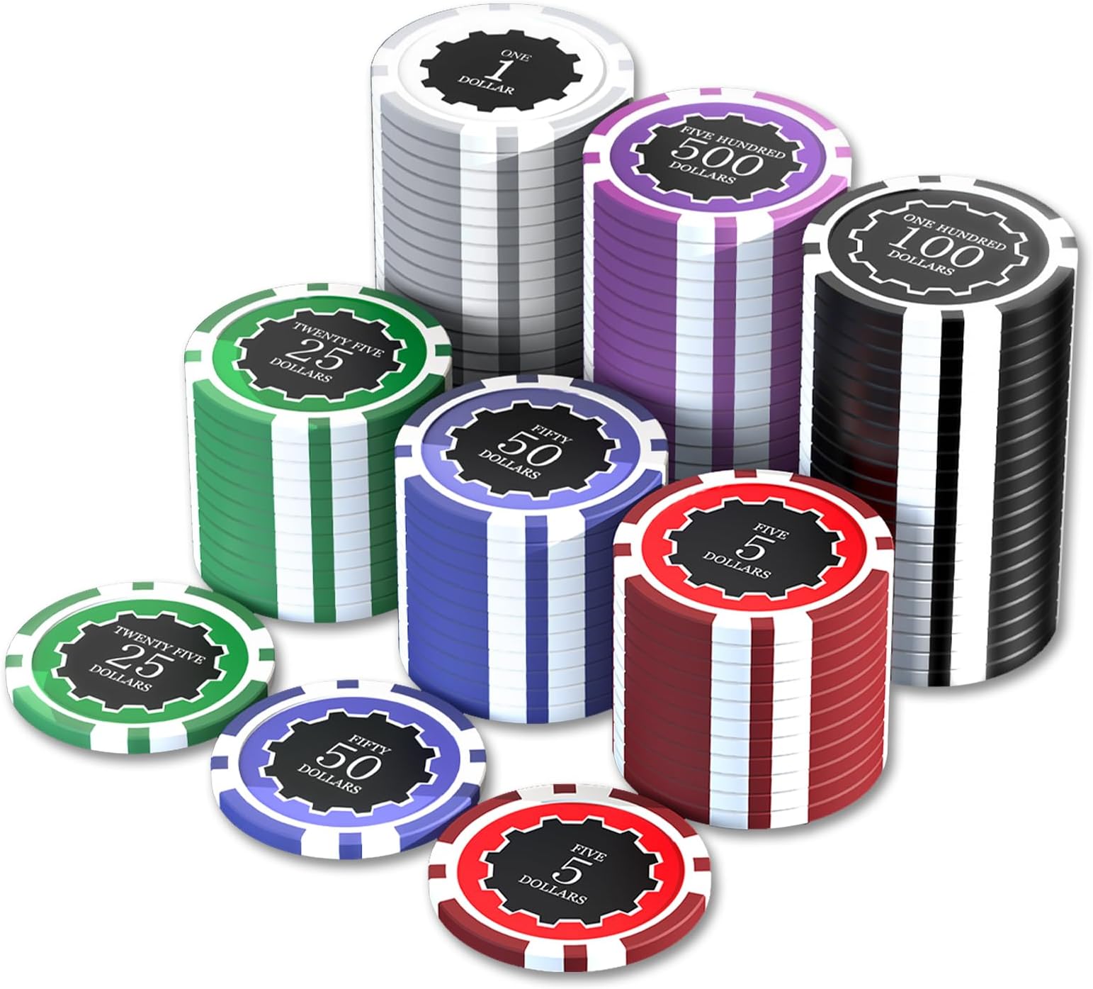 HEITOK Premium Touch Poker Chip Set 100PCS Casino Quality for Texas Hold’em Varied Denominations, 11.5g Iron-Core Chips, Waterproof, Perfect for Game Night
