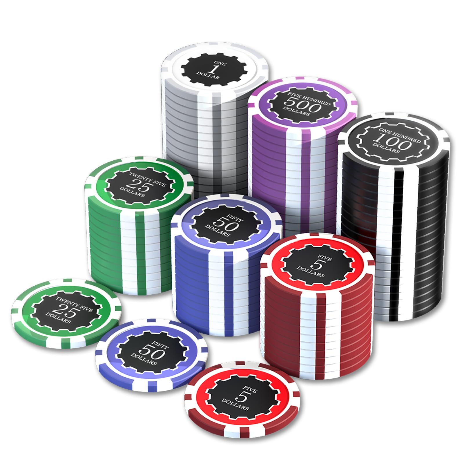 Premium Touch Poker Chip Set 100PCS Casino Quality for Texas Hold’em Varied Denominations, 11.5g Iron-Core Chips, Waterproof, Perfect for Game Night