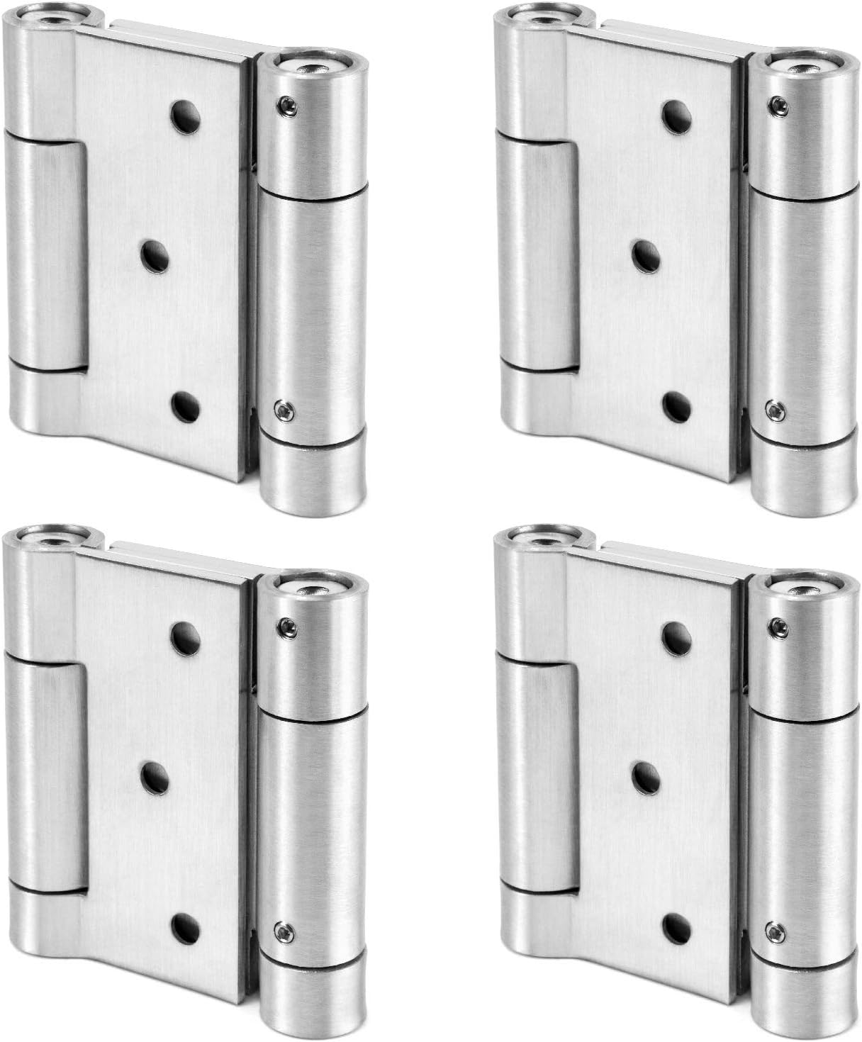 QWORK® 4pcs 76mm 304 Stainless Steel Double Action Spring Hinges for