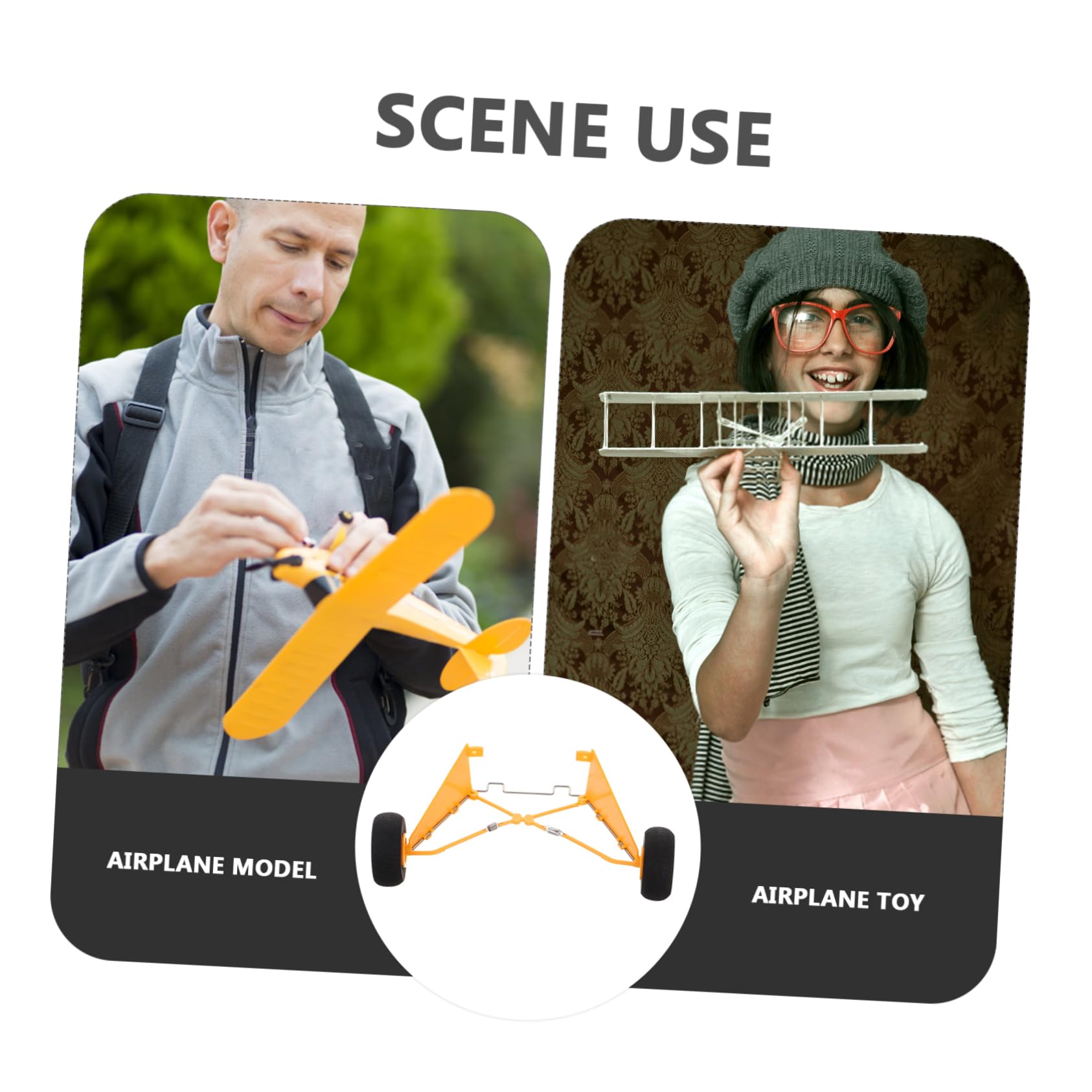 Kisangel 2 Piezas De Tren De Aterrizaje para Avión Repuestos De Radio Función De Reemplazo Accesorios para Drones Remotos Soporte Spark Tren De Aterrizaje RC Plástico Amarillo