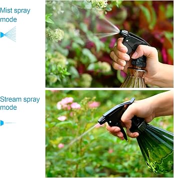2 Pcs Spray Bottles for Cleaning, Plant Misting, 500ml Empty Spray Bottle with Adjustable Spray Head for Mist, Stream, OFF- Water Spray Bottles for Home Cleaning, Garden, Plants, Hairdressing