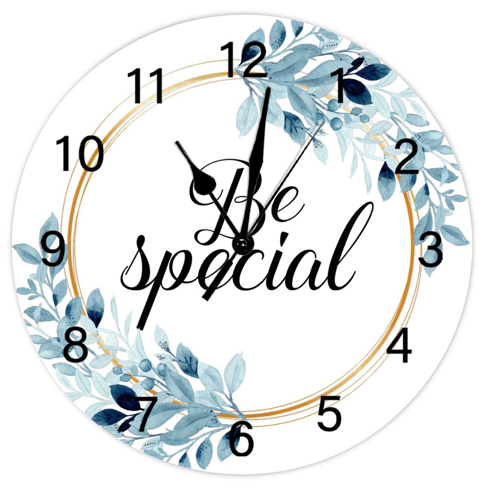 Horloge murale à fleurs pour la maison et la salle de bain rustique