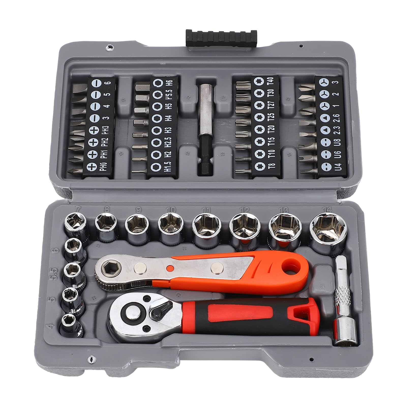 Set di cacciaviti a cricchetto 48 in 1, set di chiavi a cricchetto con inserti da 1/4 di pollice e punte di precisione per cacciaviti, kit di utensili per riparazioni domestiche in