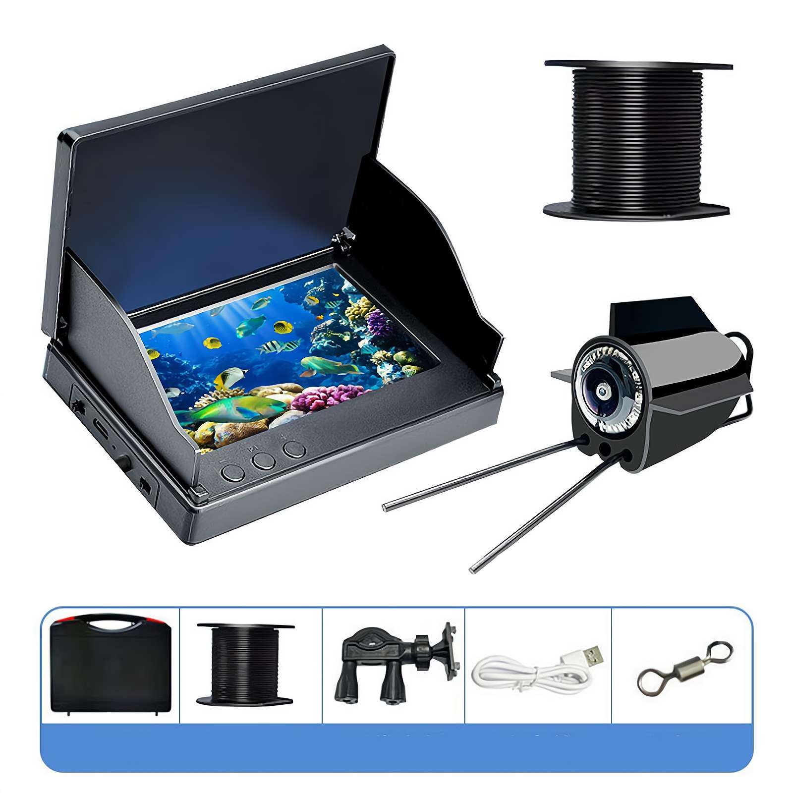 Caméra de pêche sous-marine, détecteur de poissons vidéo portable avec écran LCD de 4,3/5, caméra de pêche sous-marine à 220°, caméra de recherche de poisson portable, caméra LED 1080p (20 m Caméra de pêche sous-marine, détecteur de poissons vidéo portable avec écran LCD de 4,3/5, caméra de pêche sous-marine à 220°, caméra de recherche de poisson portable, caméra LED 1080p (20 m