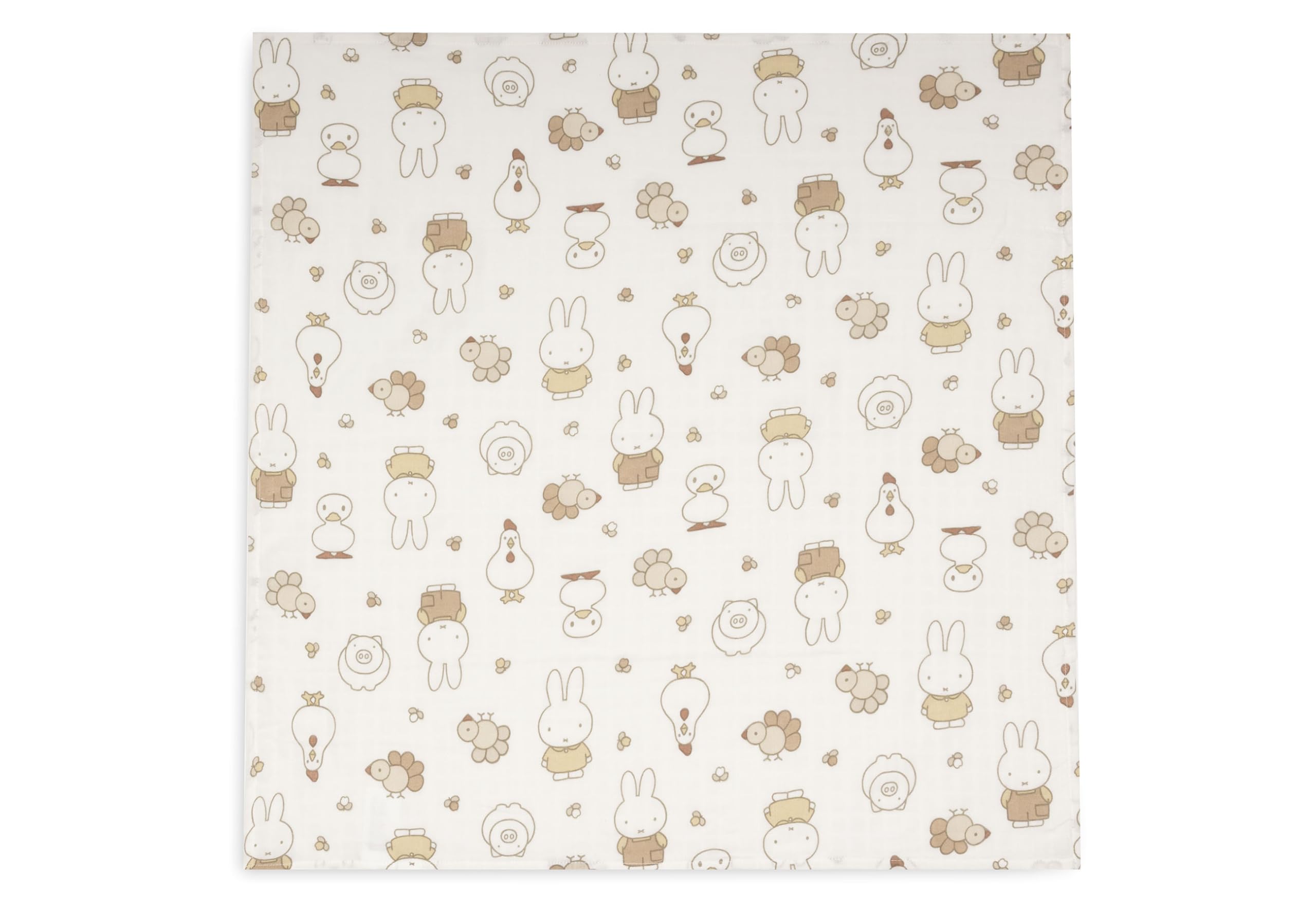 Jollein Muslin Cloths - Miffy Family Farm - 70x70cm - 3 Pack - 100% Cotton - Baby Burp Cloths - OEKO-TEX Certified - Image 2