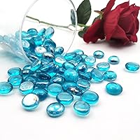 Vista 3 de Canicas de vidrio plano de 1 libra, relleno de jarrón para hoguera, guijarros de vidrio para plantas de interior, decoración de acuario, decoración