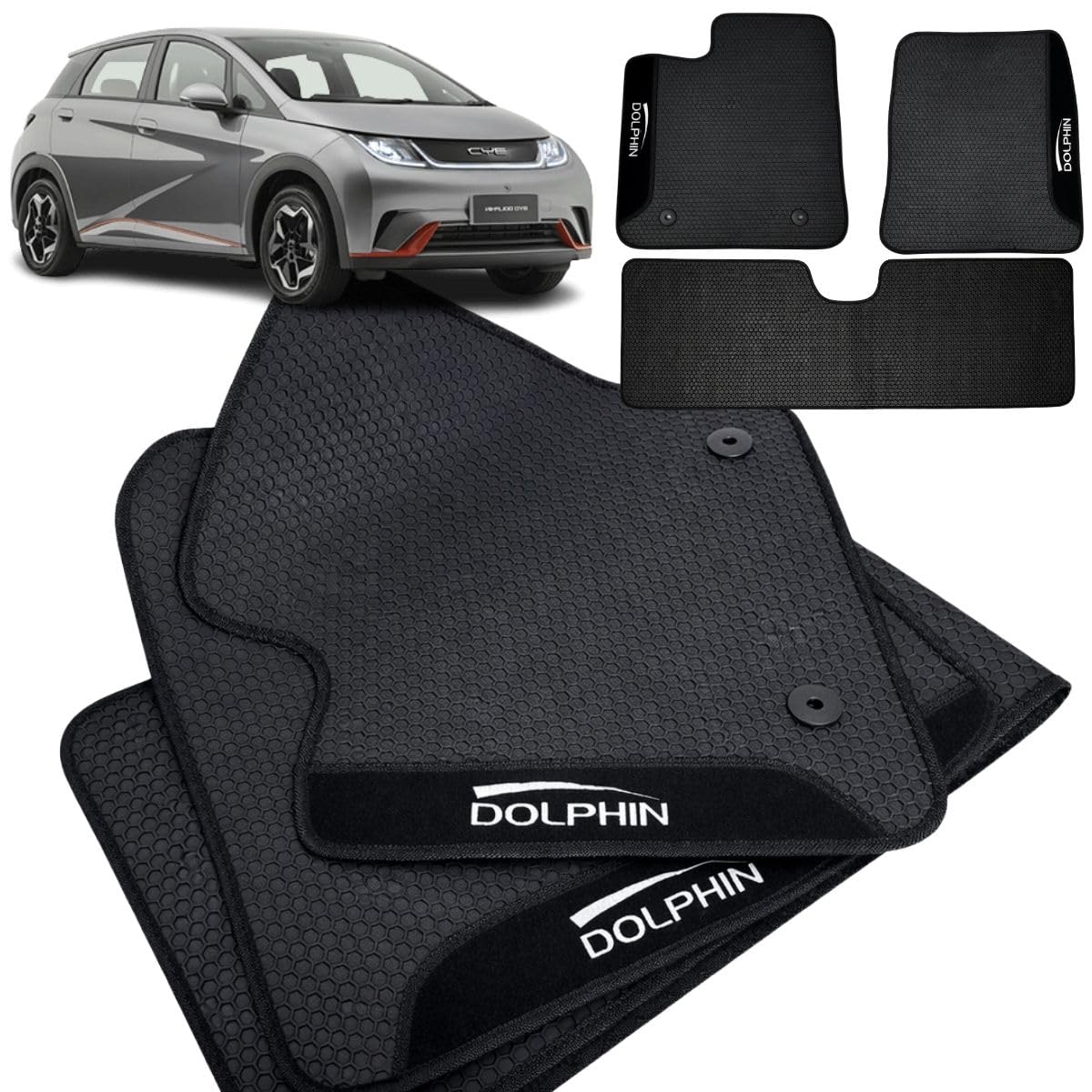 Tapete Automotivo Borracha BYD Dolphin 2023 2024 2025 2026 Antiderrapante Impermeável